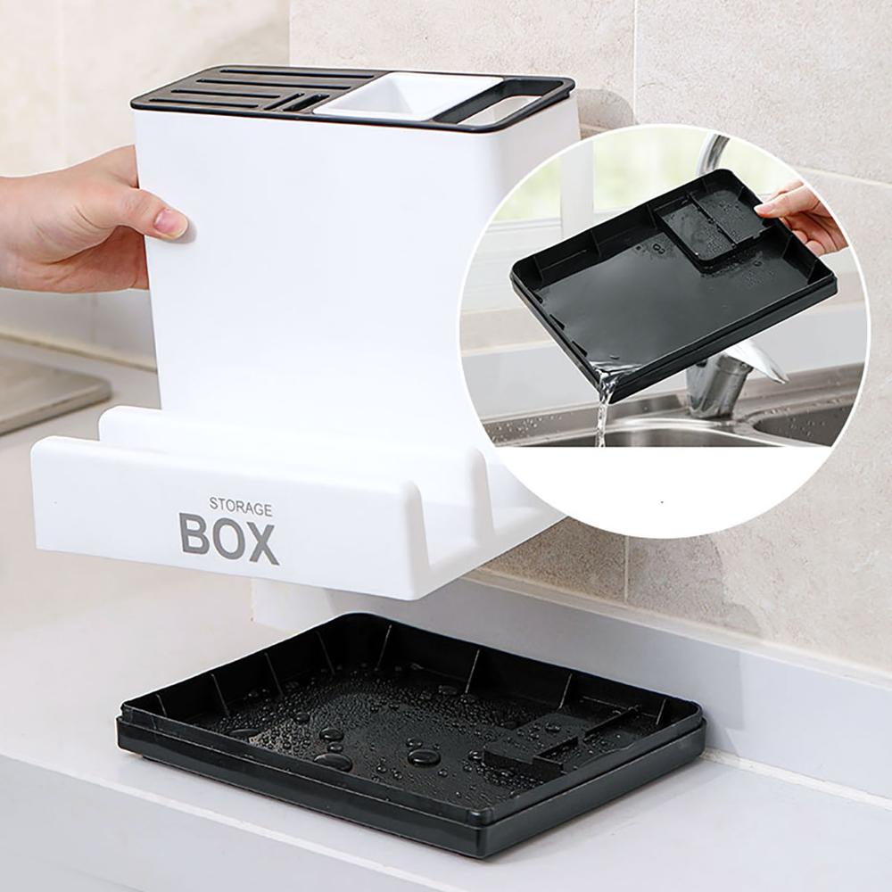 Kitchen Countertop Organizer Rack — All-in-One Holder for Knives, Cutting Boards, Pot Lids & Utensils