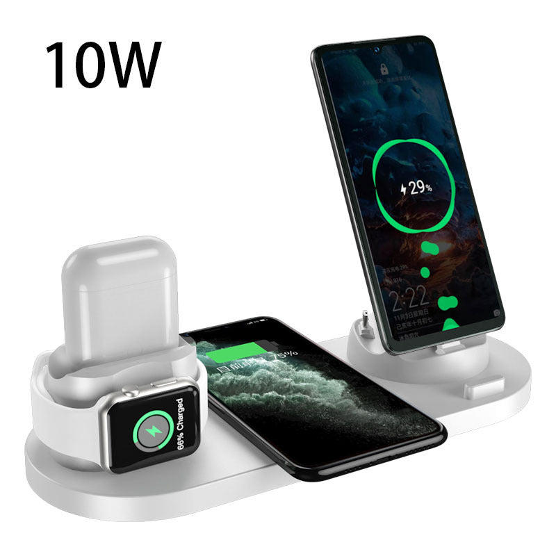 6-in-1 Wireless Charging Station – Fast Charge Dock for Smartphone, Smartwatch & Earbuds | Compact Multi-Device Desk Charger