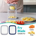 French Fry Cutter & Vegetable Dicer — Multifunction Push Chopper for Fries, Chips, Cucumber, Carrot & Fruit