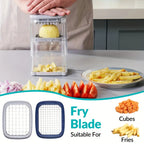French Fry Cutter & Vegetable Dicer — Multifunction Push Chopper for Fries, Chips, Cucumber, Carrot & Fruit