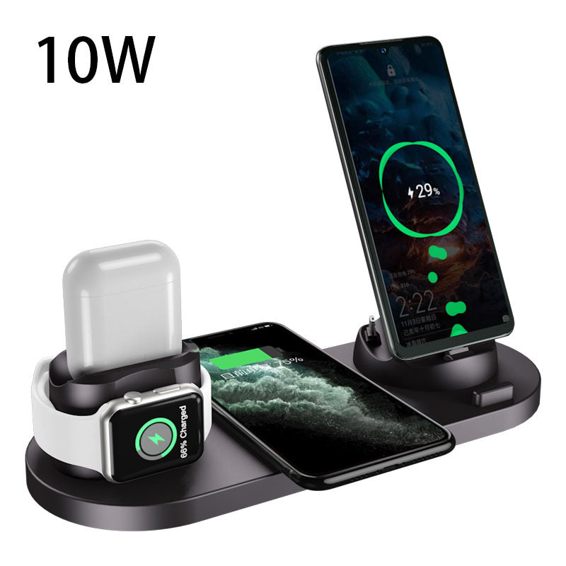 6-in-1 Wireless Charging Station – Fast Charge Dock for Smartphone, Smartwatch & Earbuds | Compact Multi-Device Desk Charger
