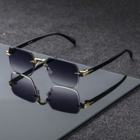 Frameless Fashion Sunglasses — Rimless Metal Cut-Edge Shades for Men & Women (Unisex)