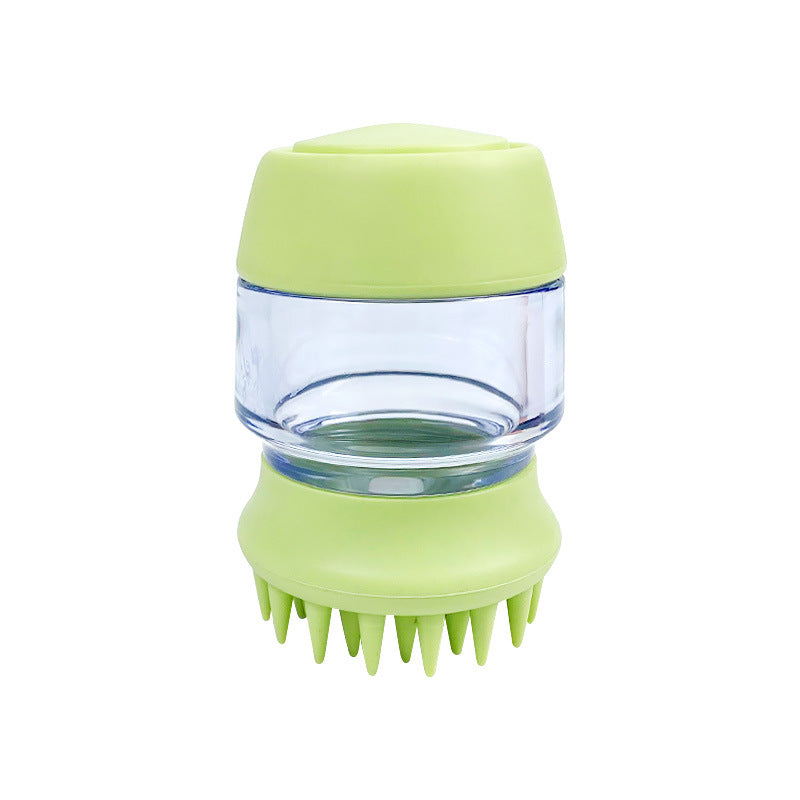 Pet Grooming Bath Brush — 2-in-1 Silicone Massage & Shampoo Dispenser Brush for Dogs & Cats