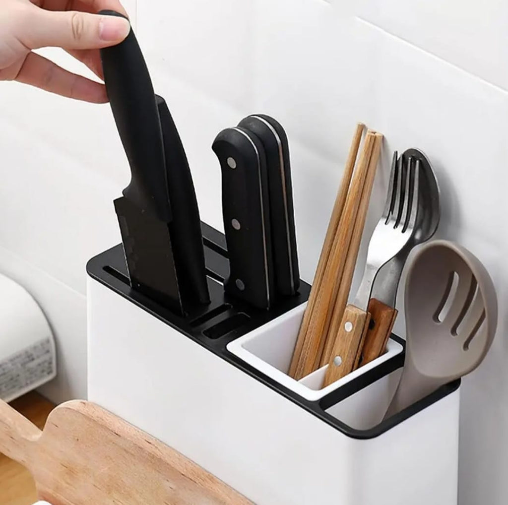 Kitchen Countertop Organizer Rack — All-in-One Holder for Knives, Cutting Boards, Pot Lids & Utensils