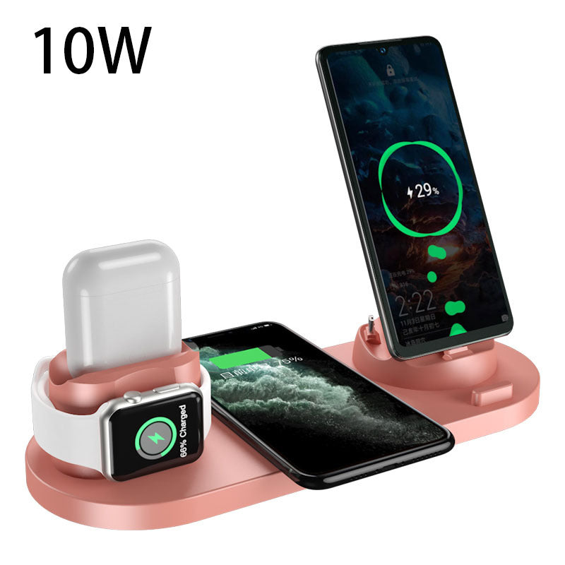 6-in-1 Wireless Charging Station – Fast Charge Dock for Smartphone, Smartwatch & Earbuds | Compact Multi-Device Desk Charger