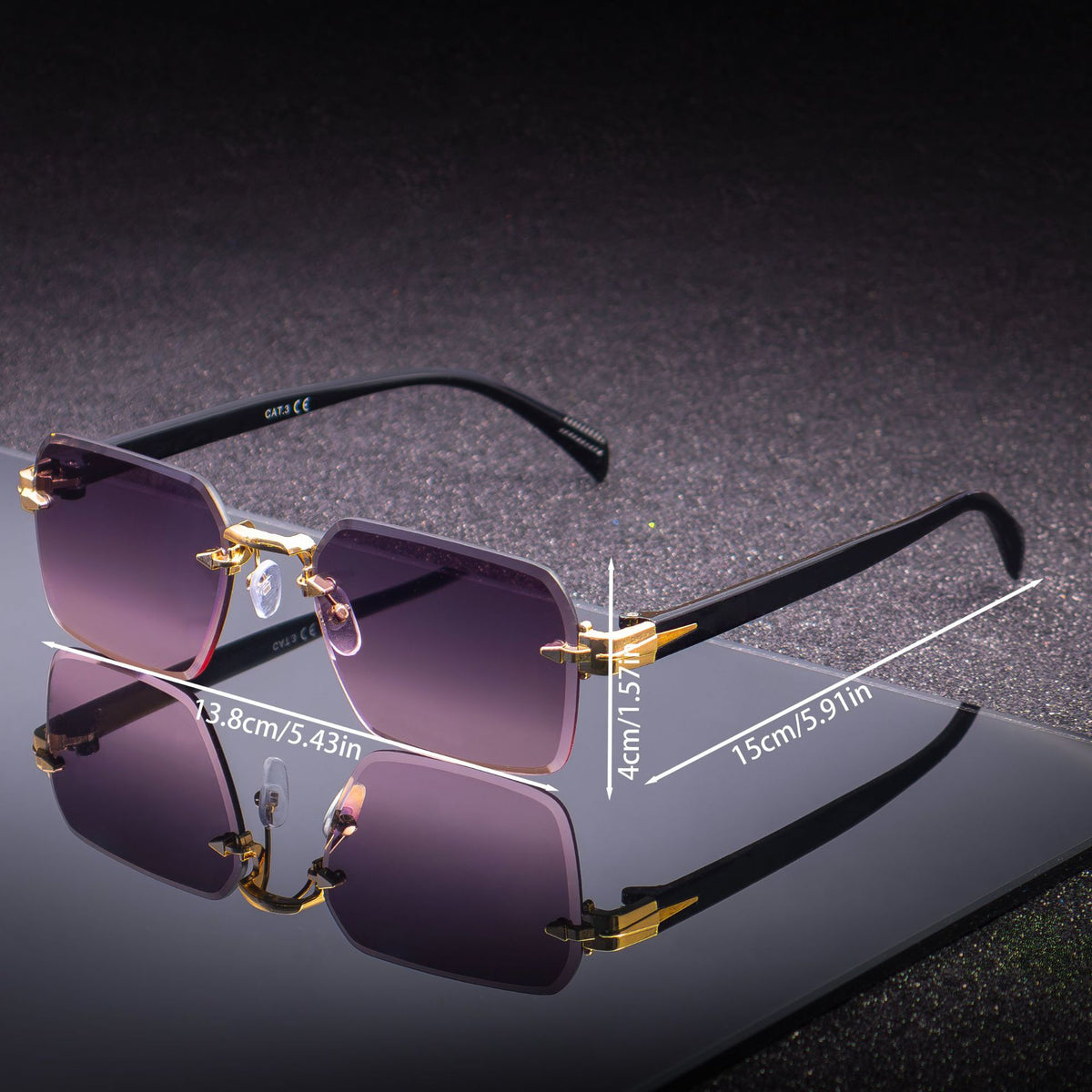 Frameless Fashion Sunglasses — Rimless Metal Cut-Edge Shades for Men & Women (Unisex)