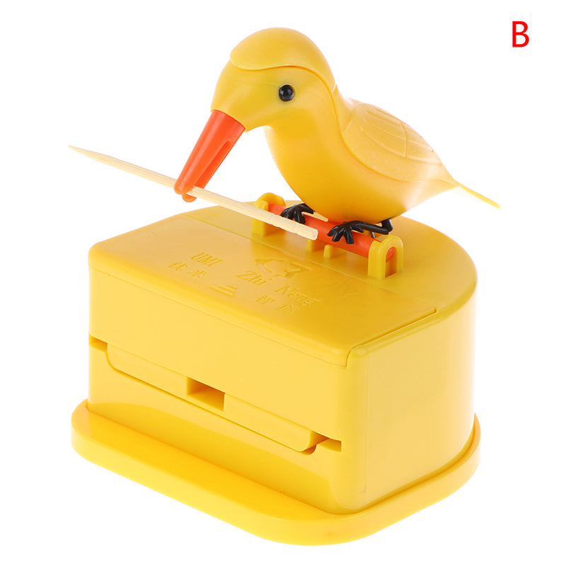 Cute Bird Toothpick Dispenser — Automatic Push-Up Toothpick Holder for Table & Kitchen