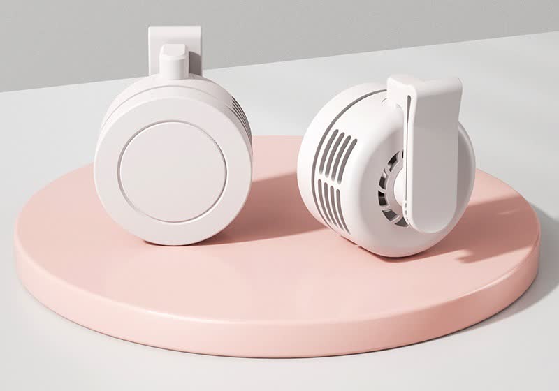 Mini ventilateur de cou sans pales avec miroir — blanc