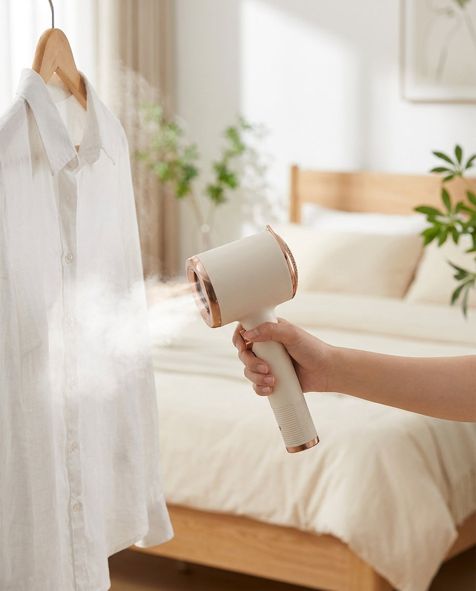 Défroisseur vapeur — défroissage d'une chemise